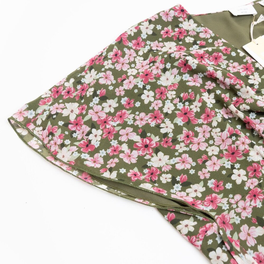 Aritzia Wilfred Terrace Dress Chiffon V Neck Dress Floral XS *Altered - Picture 6 of 13
